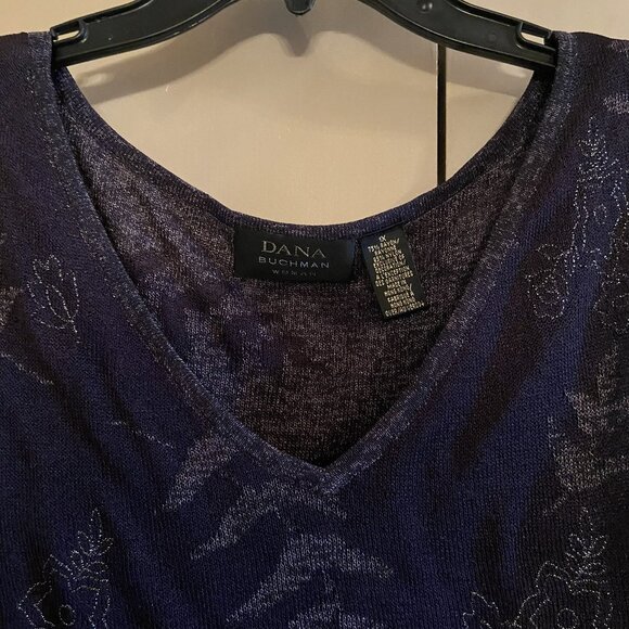Dana Buchman 2 piece - Deep Purple Sweater Set -Cardigan and Tank Size 1X - Picture 2 of 5